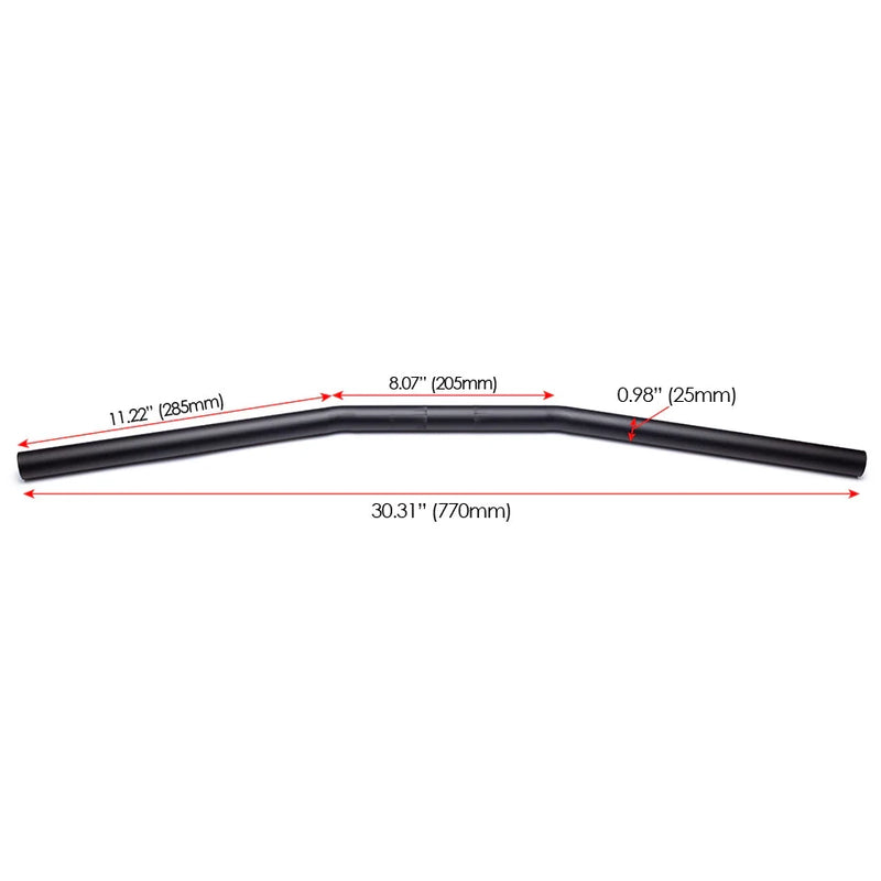 Max-Inc Black Cafe Racer Steel Drag Bars - 1" (25mm)