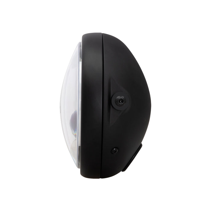 Max-Inc 7.7 Inch Matt Black Short Metal LED Integrated Headlight w/ Half Moon Turn Signals