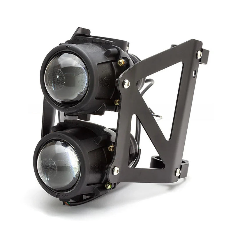 Max-Inc Max Dual Stacked Street-fighter Motorcycle Headlight DOT Adjustable Clamps