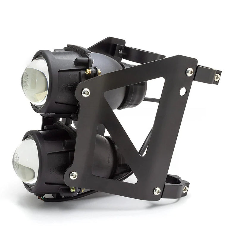 Max-Inc Max Dual Stacked Street-fighter Motorcycle Headlight DOT Adjustable Clamps