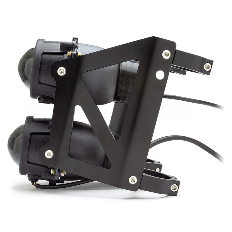 Max-Inc Max Dual Stacked Street-fighter Motorcycle Headlight DOT Adjustable Clamps