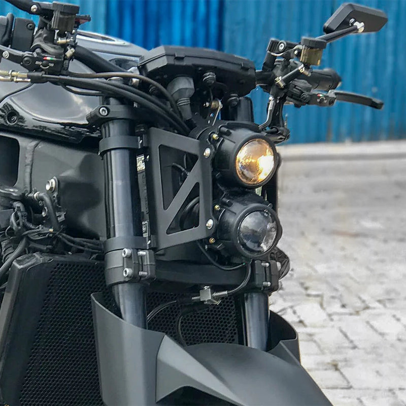Max-Inc Max Dual Stacked Street-fighter Motorcycle Headlight DOT Adjustable Clamps