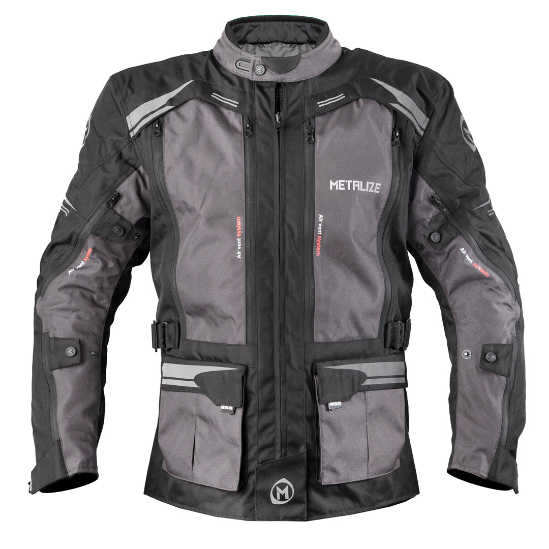  バイクジャケット ダークグレー Metalize 440 V2 Padded Adventure Jacket - Grey — Maxinc