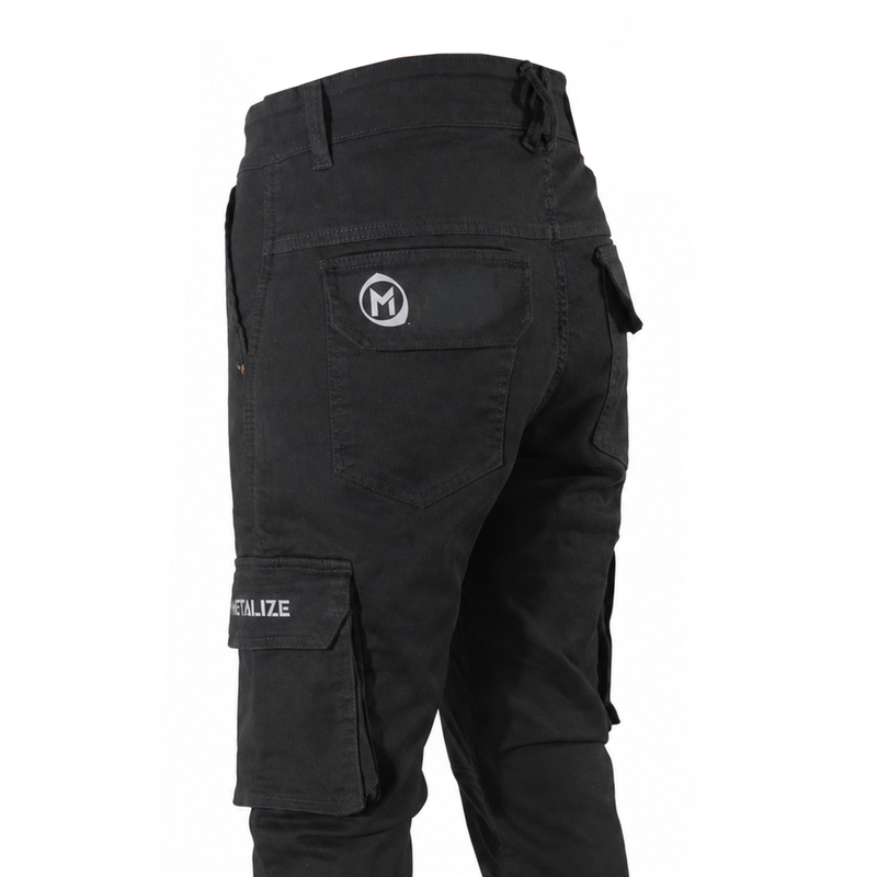Metalize Ladies Black Cargo Pants
