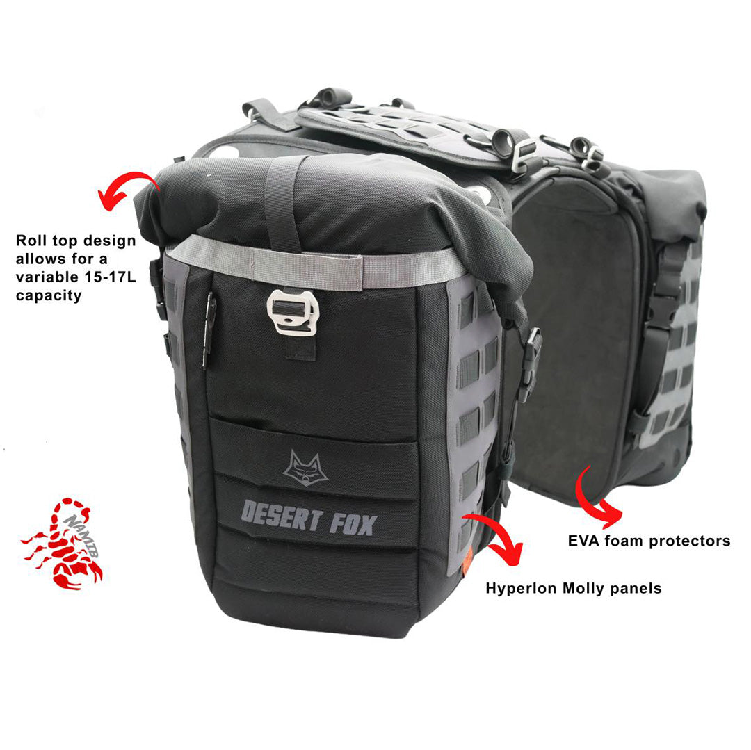 Desert Fox Motorcycle Rackless Pannier Bags — Maxinc