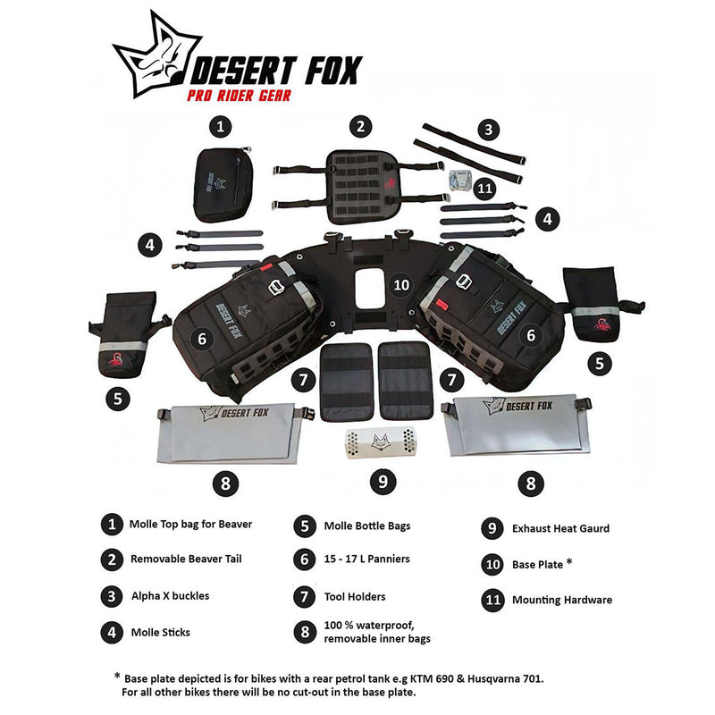 Desert Fox Motorcycle Rackless Pannier Bags
