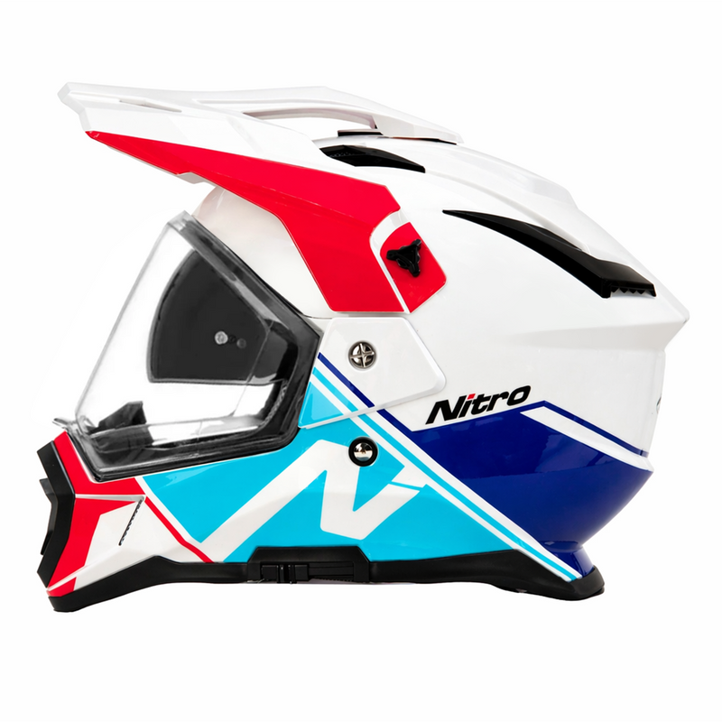 Nitro MX780 Podium Adventure Helmet White/Blue/Red
