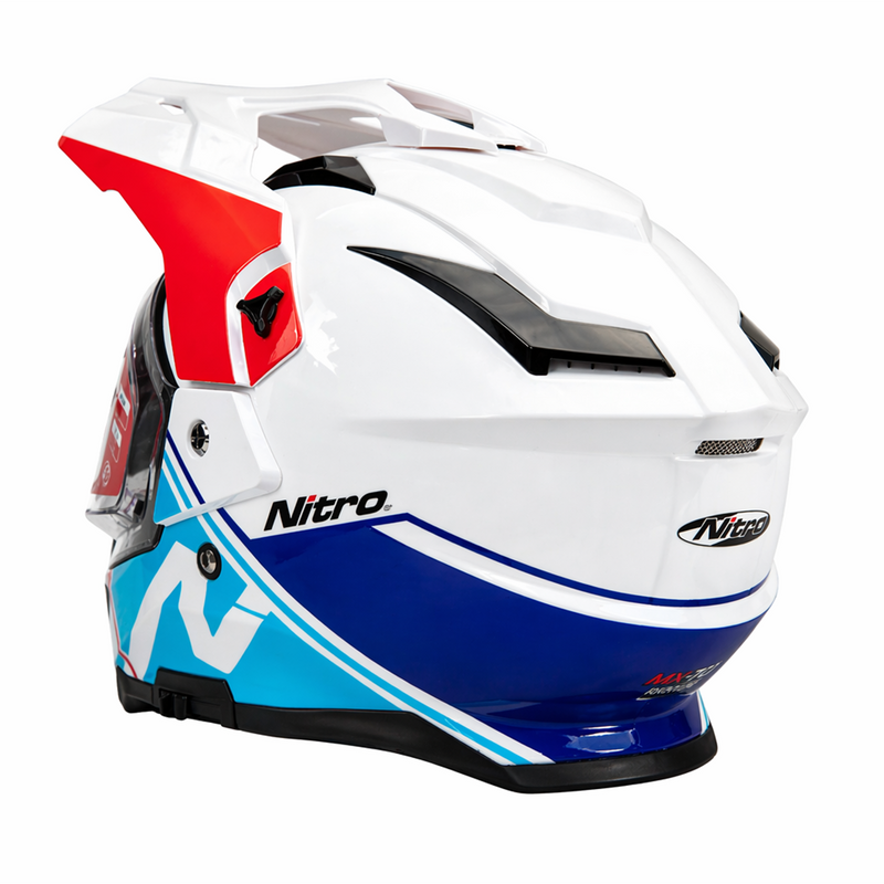 Nitro MX780 Podium Adventure Helmet White/Blue/Red