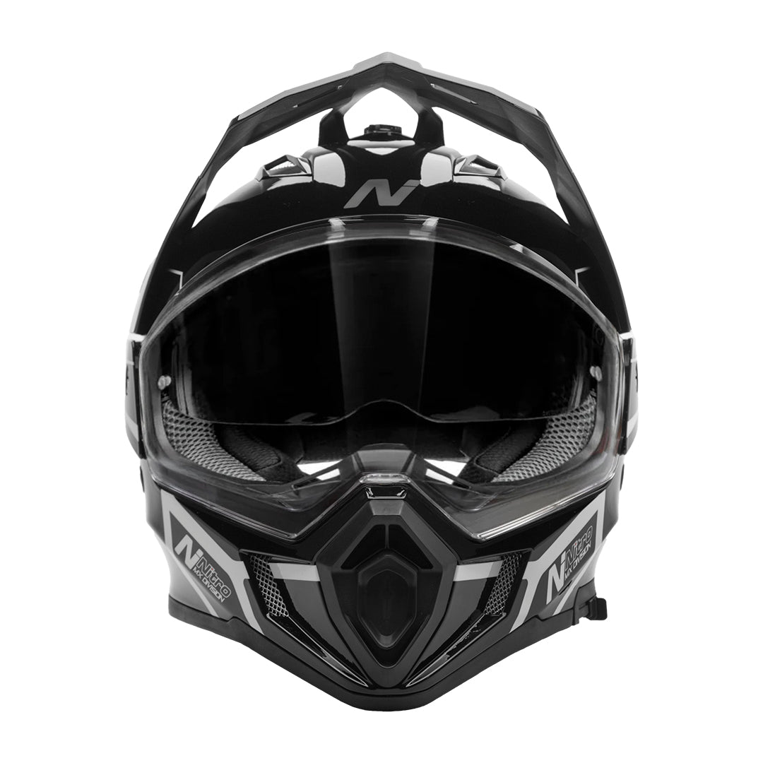 Nitro MX780 Podium Adventure Helmet Black/White — Maxinc