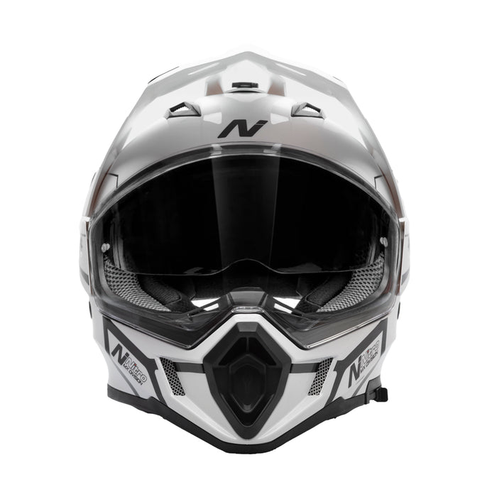 Nitro MX780 Podium Adventure Helmet White/Black — Maxinc
