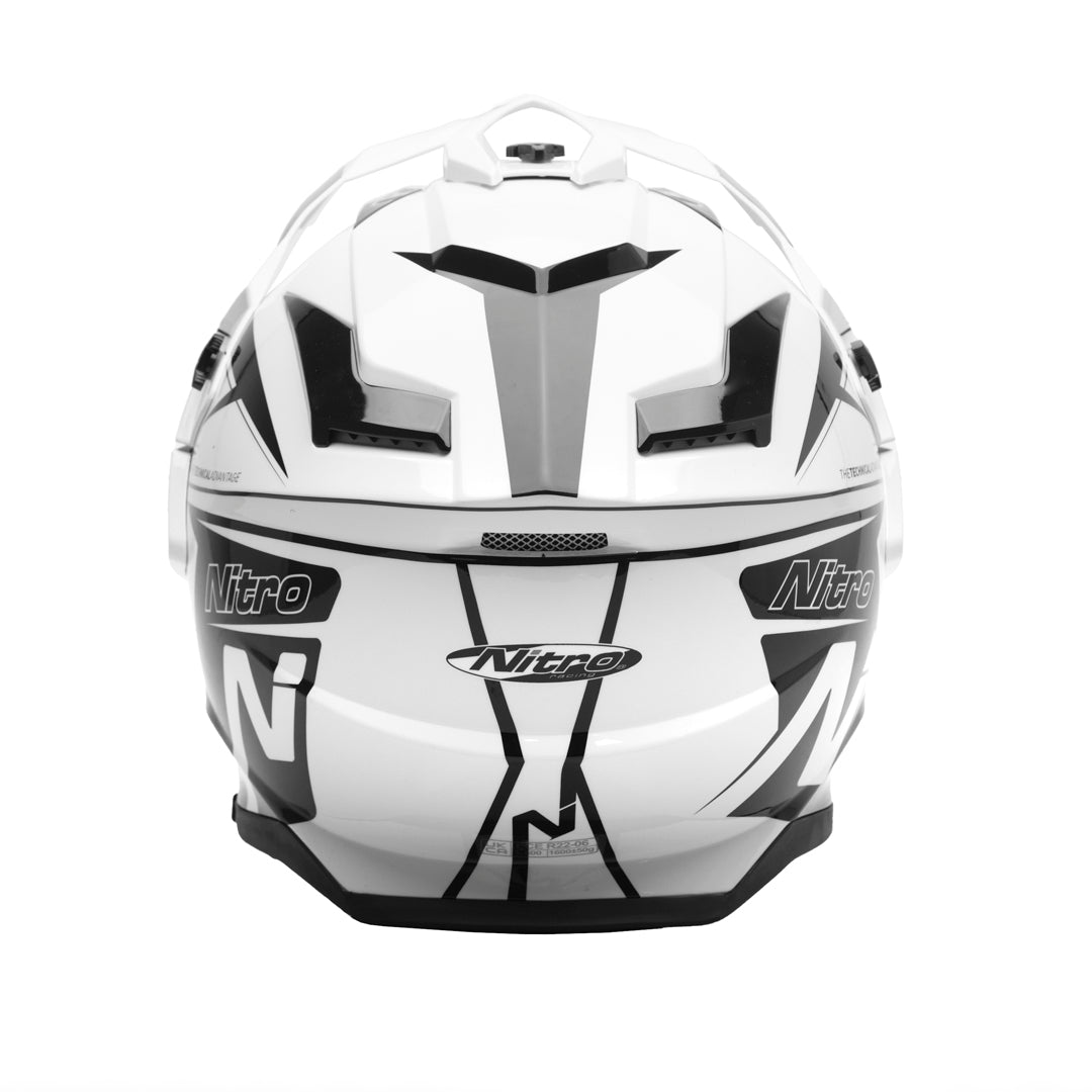 Nitro MX780 Podium Adventure Helmet White/Black — Maxinc