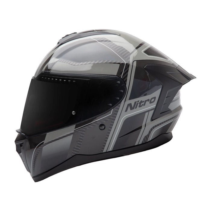 Nitro Sidewinder Full Face Helmet Grey/Black