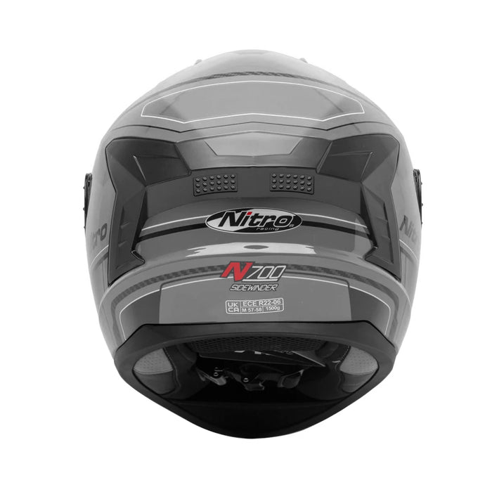 Nitro Sidewinder Full Face Helmet Grey/Black