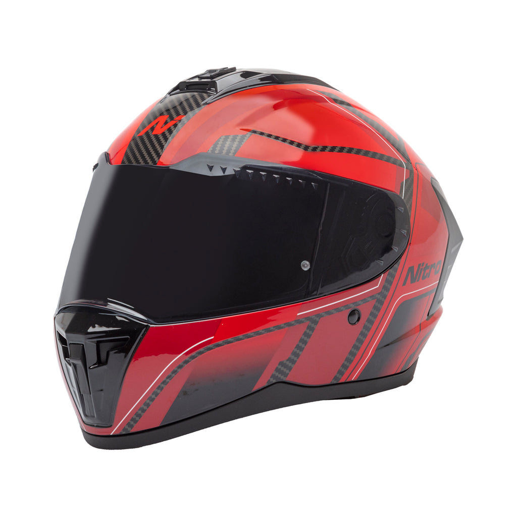 Nitro Sidewinder Full Face Helmet Red/Black — Maxinc