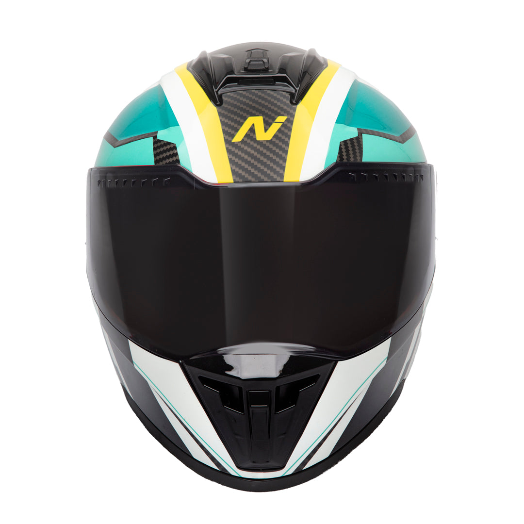 Nitro Sidewinder Full Face Helmet Teal/Yellow — Maxinc