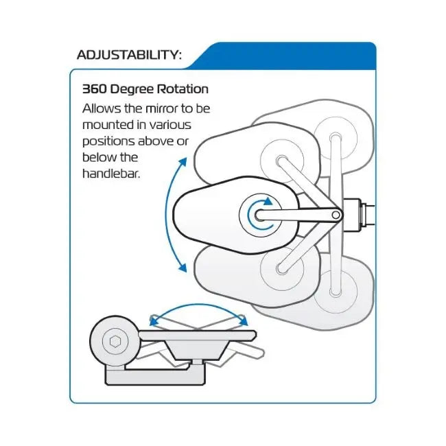 Oxford Shield 360 Bar End Mirror
