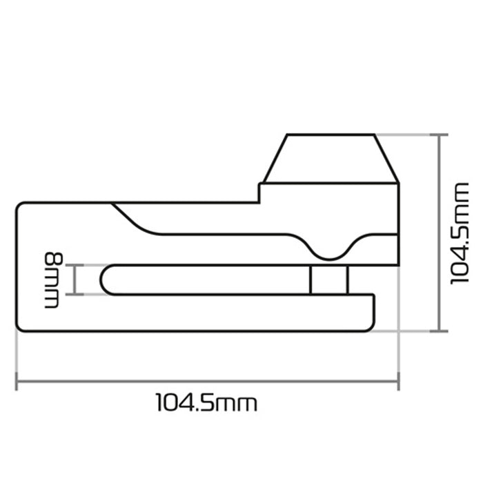 Oxford Titan 10mm Pin Disc Lock Yellow