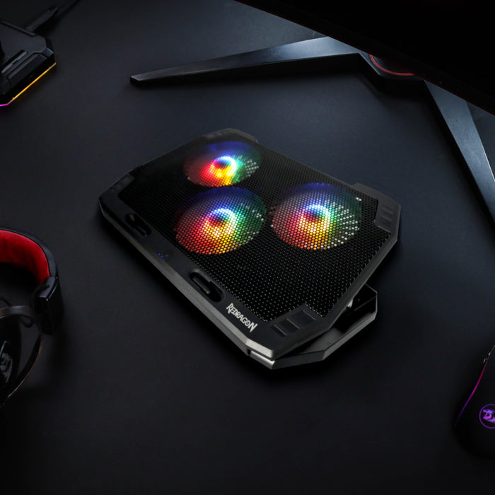 REDRAGON Dual USB 3 Fan RGB Gaming Notebook Stand-4