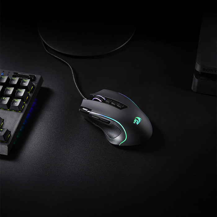 REDRAGON PREDATOR 4000DPI RGB Ergo Gaming Mouse - Black-5