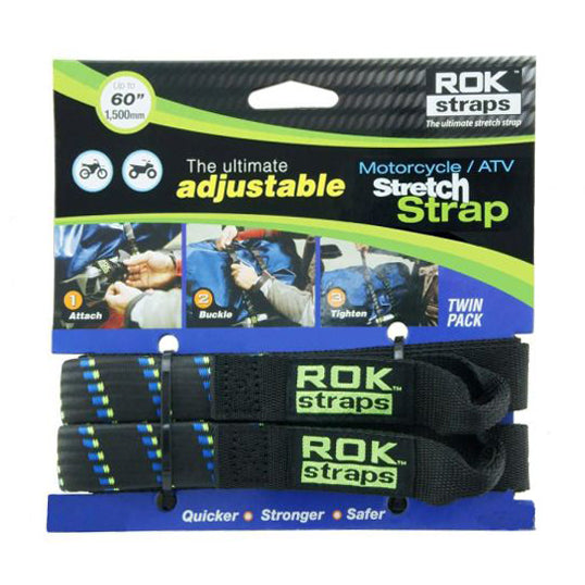 ROK Straps Adjustable Straps Motorcycle 2 Pack