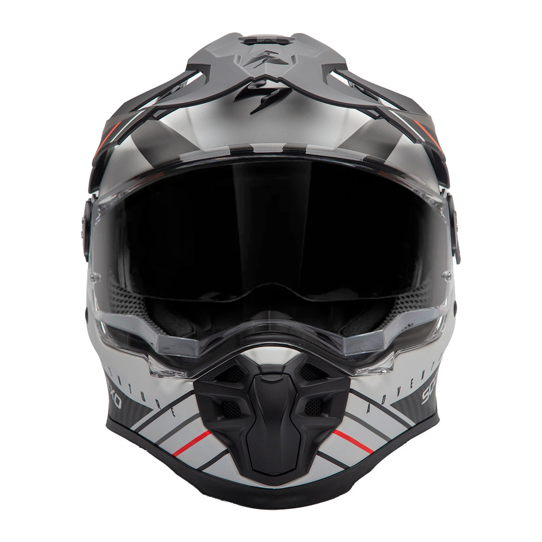 Scorpion ADF-9000 Air Feat Helmet - White/Black/Red Matt — Maxinc
