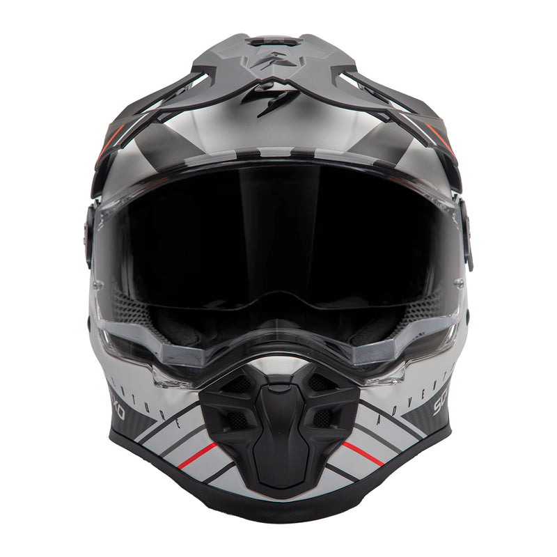 Scorpion ADF-9000 Air Feat Helmet - White/Black/Red Matt