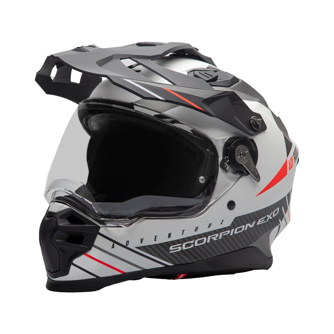 Ma,  Scorpion ADF-9000 Air Feat Helmet - White/Black/Red Matt — Maxinc