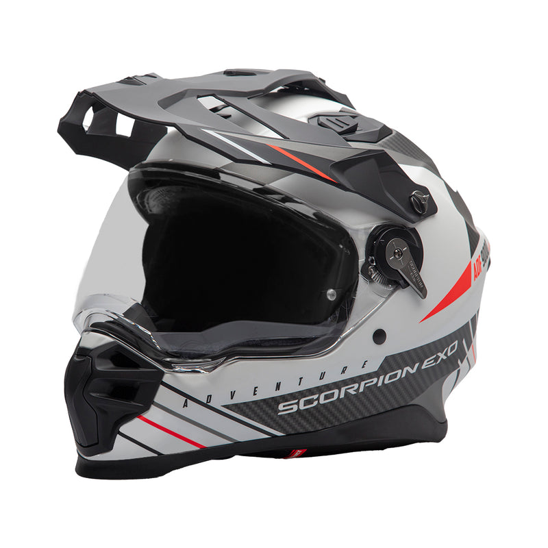 Scorpion ADF-9000 Air Feat Helmet - White/Black/Red Matt