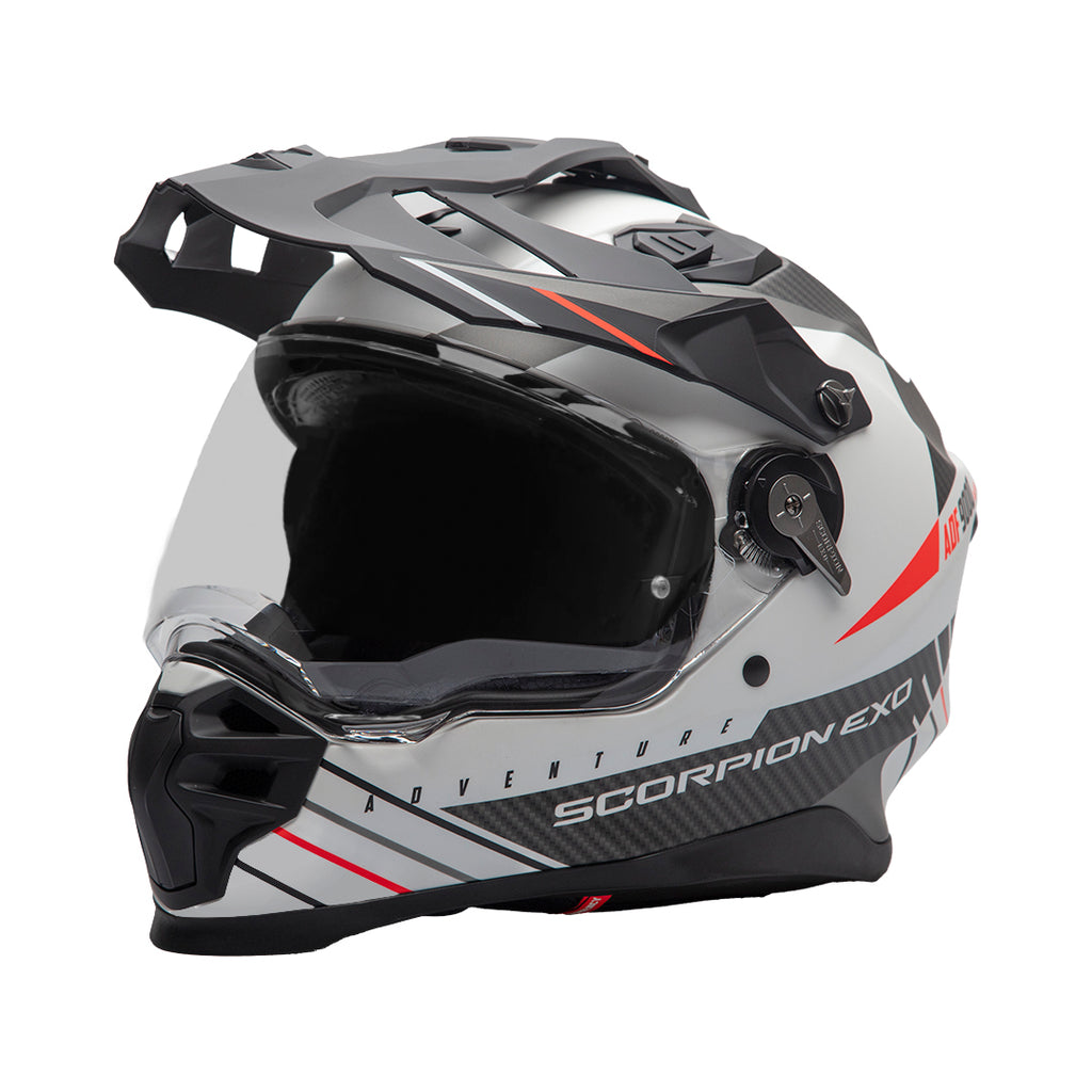 Scorpion ADF-9000 Air Feat Helmet - White/Black/Red Matt — Maxinc