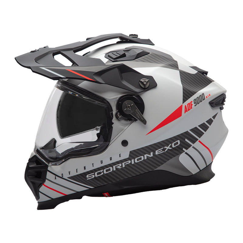 Scorpion ADF-9000 Air Feat Helmet - White/Black/Red Matt