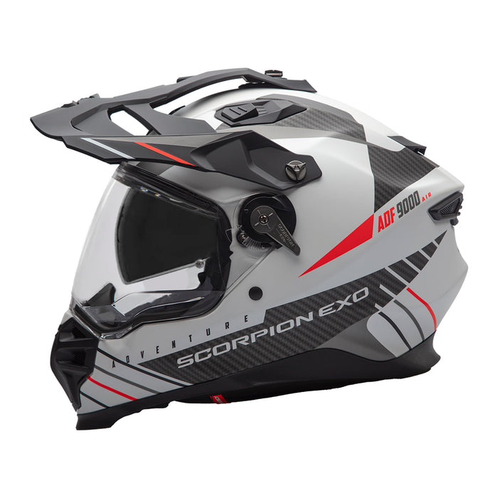 Scorpion ADF-9000 Air Feat Helmet - White/Black/Red Matt