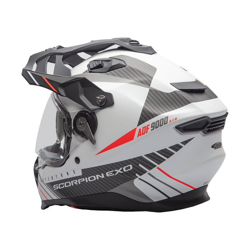 Scorpion ADF-9000 Air Feat Helmet - White/Black/Red Matt