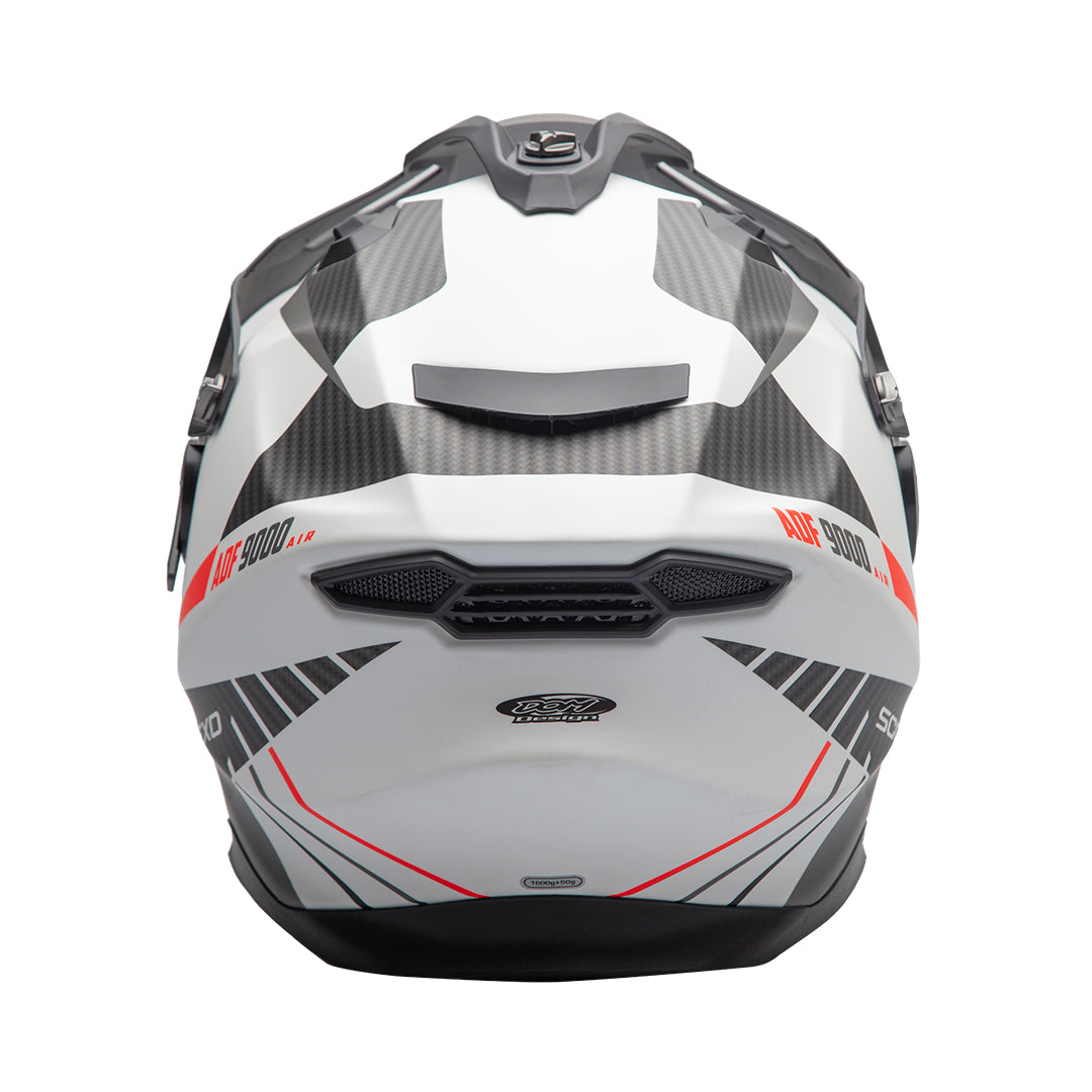 Scorpion ADF-9000 Air Feat Helmet - White/Black/Red Matt — Maxinc