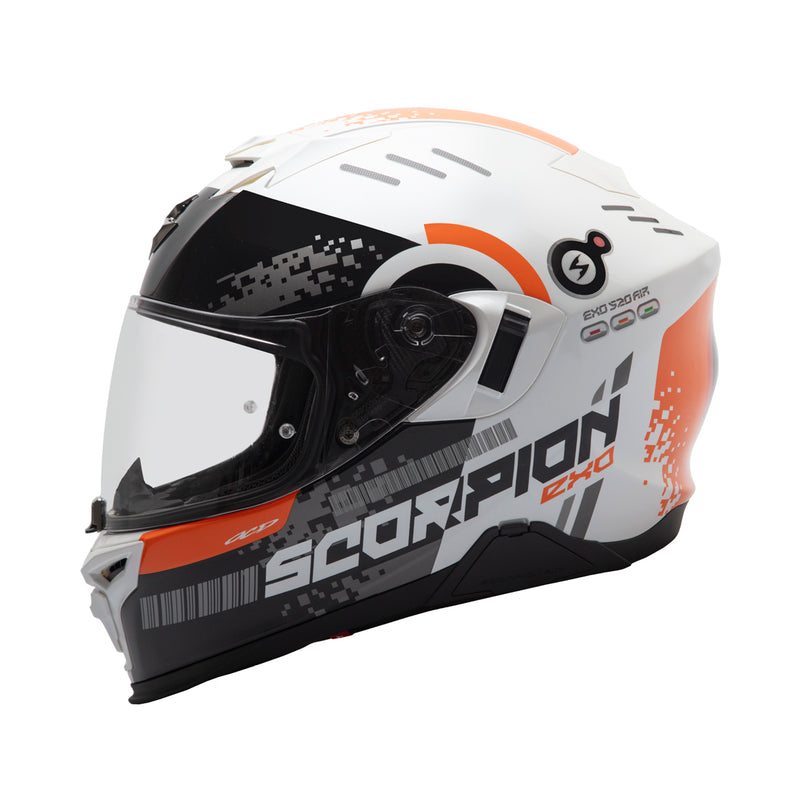 Scorpion EXO-520 EVO Air Titan Full Face Helmet - White/Orange