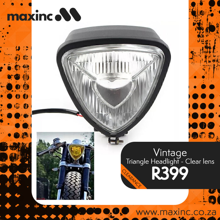 Vintage Triangle Headlight - Clear lens