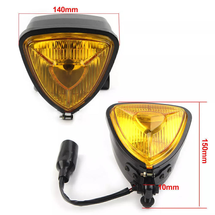 Vintage Triangle Headlight - Yellow Lens