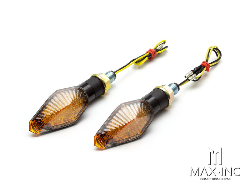 Black Apollos Mini LED Turn Signals - E Marked