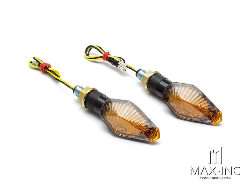 Black Apollos Mini LED Turn Signals - E Marked