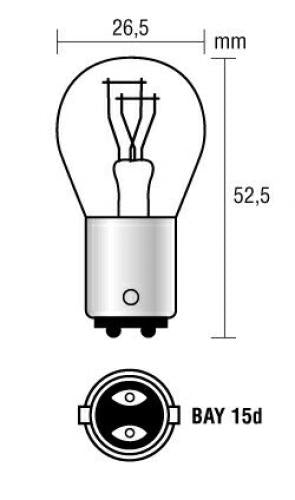 Stop / Tail Halogen Bulb - BA15s Type