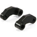 Black CNC Machined Billet Aluminium Mirror Risers / Extenders - 2 x RH M10 Thread