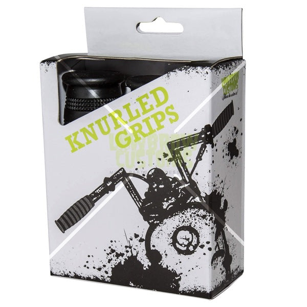 Lowbrow Customs Knurled Grips - Black - 22mm (7/8")