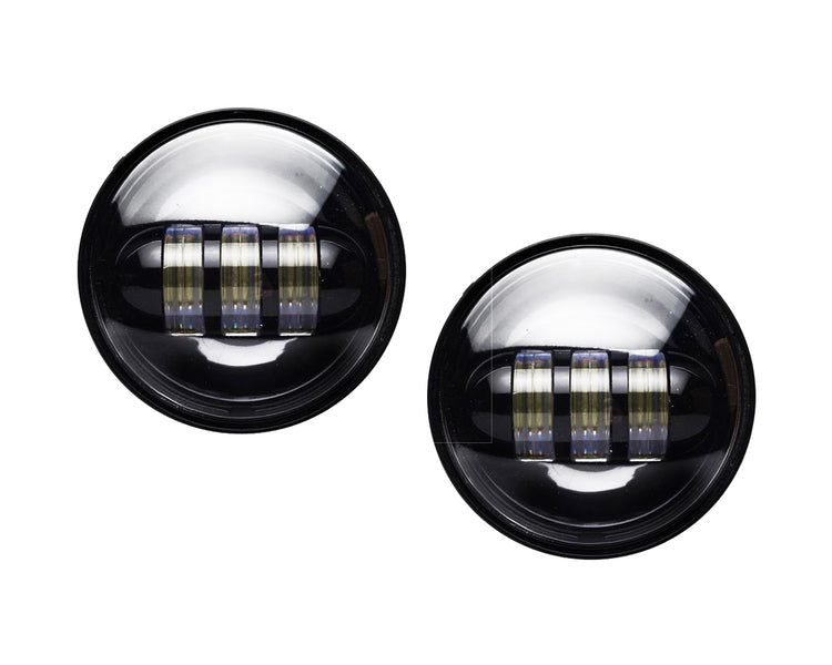 MAX 4.5" LED Passing Lights for Harley Davidson & Universal - Black Face