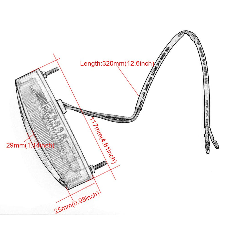 Cat Eye Tail Light - Clear Lens E Marked