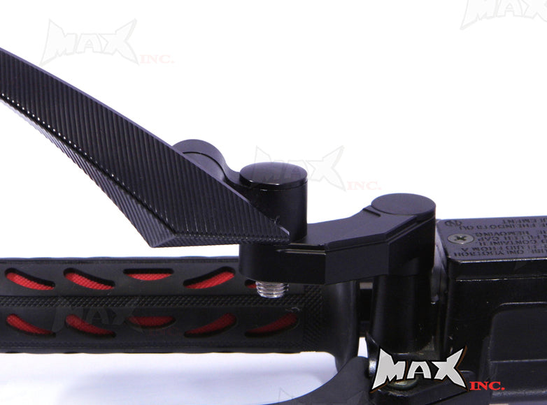 Black CNC Machined Billet Aluminium Mirror Risers / Extenders - 2 x RH M10 Thread