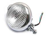 5 1/2" Bates Style Chrome Metal Headlight - 12v / 35w
