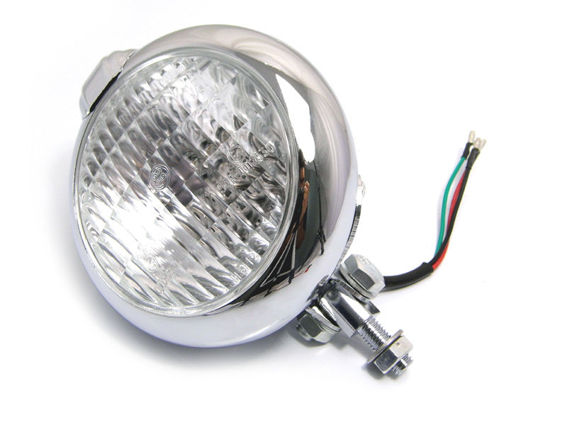 5 1/2" Bates Style Chrome Metal Headlight - 12v / 35w