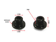 Black CNC Machined Billet Aluminium Threaded Mirror Block Off Plugs - 1 x M10 RH & 1 x M10 LH Thread