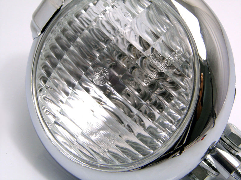 5 1/2" Bates Style Chrome Metal Headlight - 12v / 35w