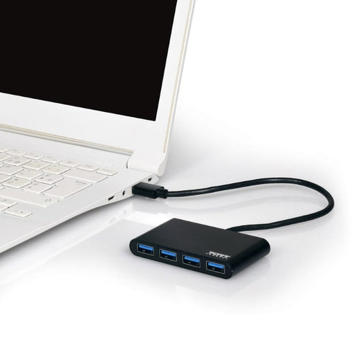 Port USB3.0 to 4 x USB3.0 5Gbps 4 Port Hub - Black-1