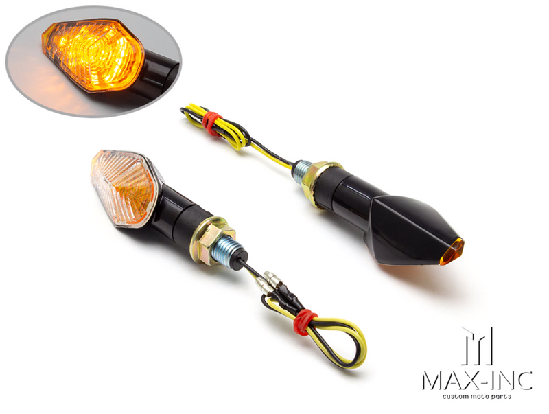 Black Apollos Mini LED Turn Signals - E Marked